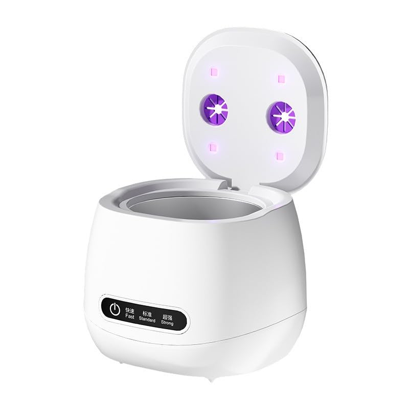 Portable Rechargeable Ultrasonic Retainer Cleaner with UV Light â€“ 52KHz High-Frequency Wireless Cleaner with 3 Modes & Digital Timer for Invisalign, Braces, Dentures, Mouth Guards, Toothbrush Heads